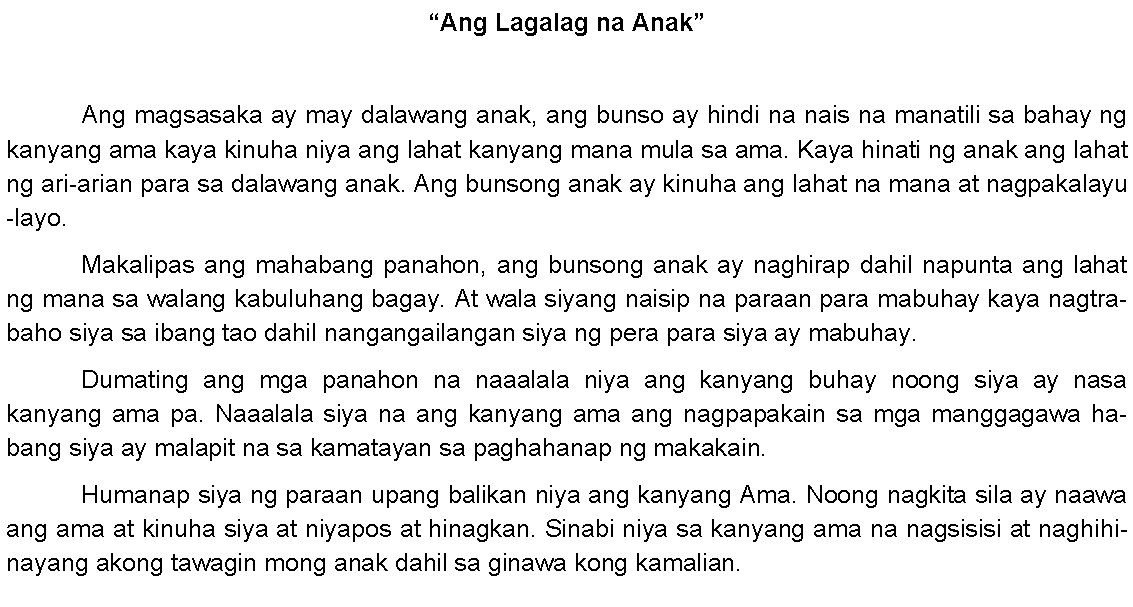 Halimbawa Ng Mga Maikling Kwento Na May Gintong Aral Images And