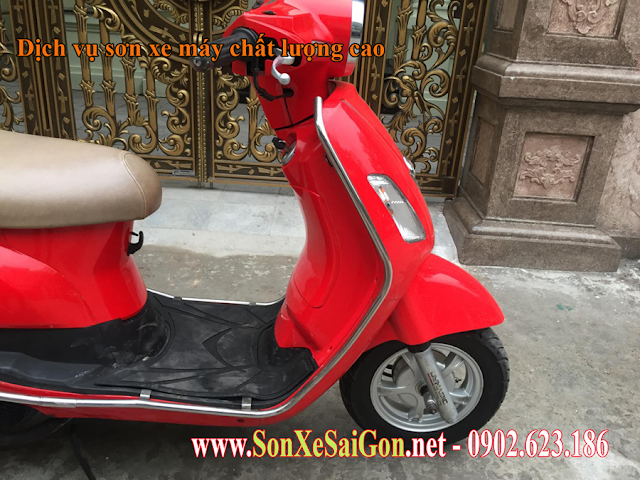 Sơn xe máy Attila Elizabeth màu đỏ zin cực đẹp - Sơn Xe Sài Gòn