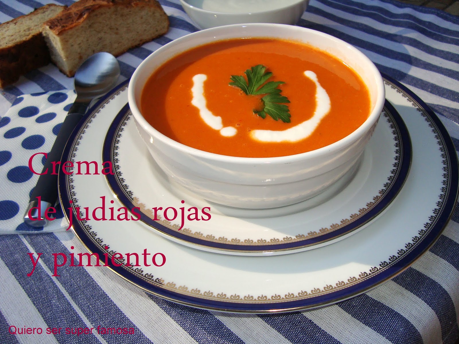  Crema de judías rojas y pimiento