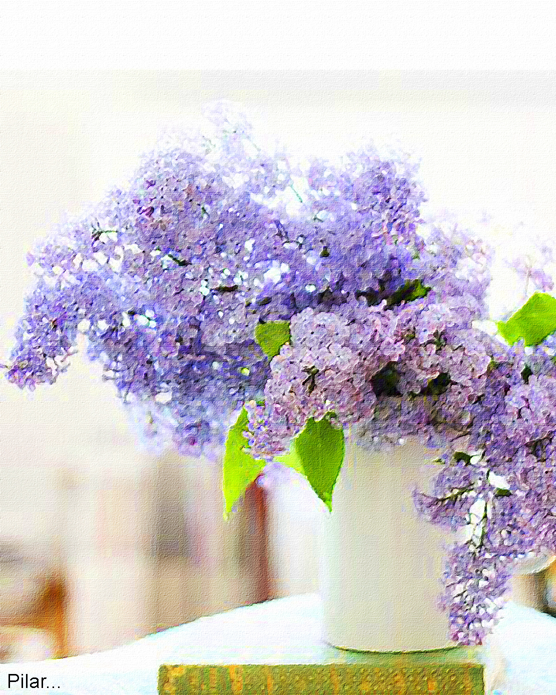 PILAR Y SUS COMPLICES LINDO JARRON CON LILAS