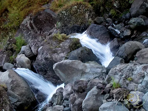 Twin falls of the Eddet River in Kabayan Benguet along Akiki trail going to Mt. Pulag