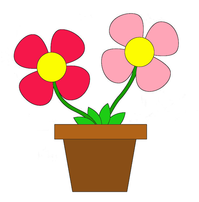 Drawing Cute رسم وردة للاطفال بطريقة سهلة how to draw a flower pot