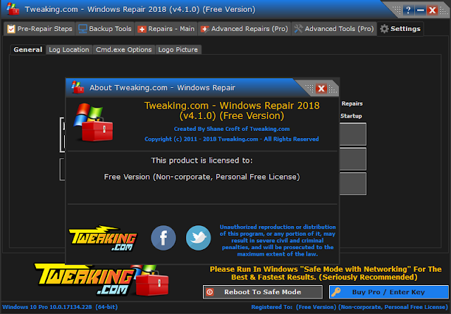 تحميل برنامج Tweaking.com Windows Repair لإسترجاع وإصلاح ملفات النظام