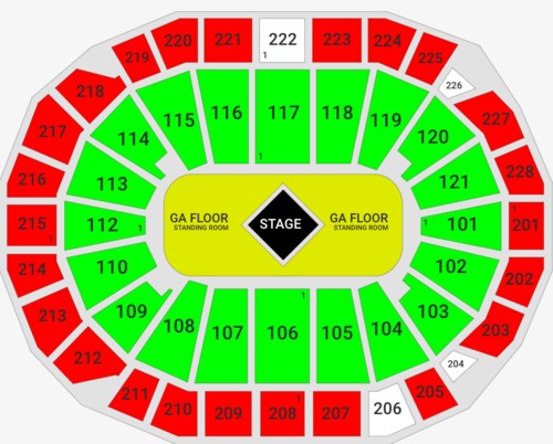 Fiserv Seating Chart Concert