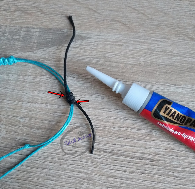 Adzik tworzy - bransoletka DIY ze sznurka z regulacją na supełek