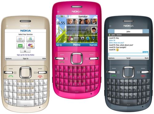 Nokia C3'ün çeşitli renk seçenekleri mevcut.