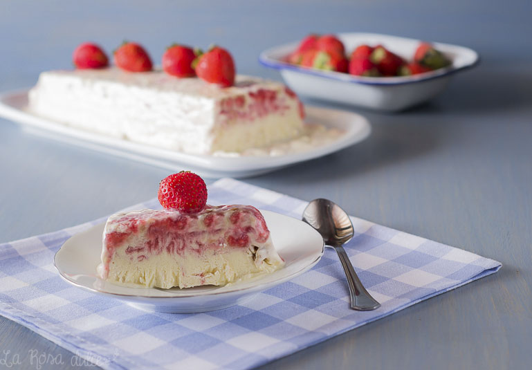Biscuit de cheesecake de fresas | sin lactosa y sin heladera | la Rosa dulce