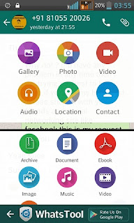 How to send any file on whatsapp PDF, Zip, Doc, PSD,apk,exe from Android phone using whatstools app- whatstools review (2015-2016)