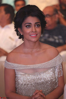Shriya Saran in Stunning White Off Shoulder Gown at Nakshatram music launch ~  Exclusive (10)