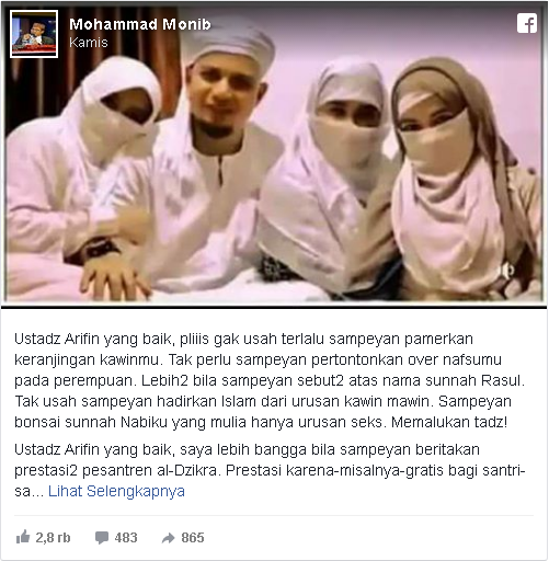 Ustadz Arifin Ilham Unggah Video Bersama 3 Istrinya, Pria Ini Langsung Berikan Pesan Yang Menohok