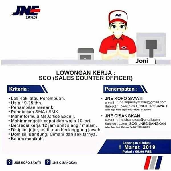 Lowongan Kerja Kurir Jne Bandung Lokerkarta Com
