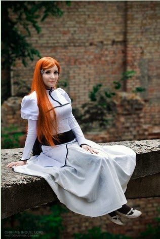 Bleach Cosplay Costumes: Busty Bleach Arrancar Orihime Inoue Cosplay Girl