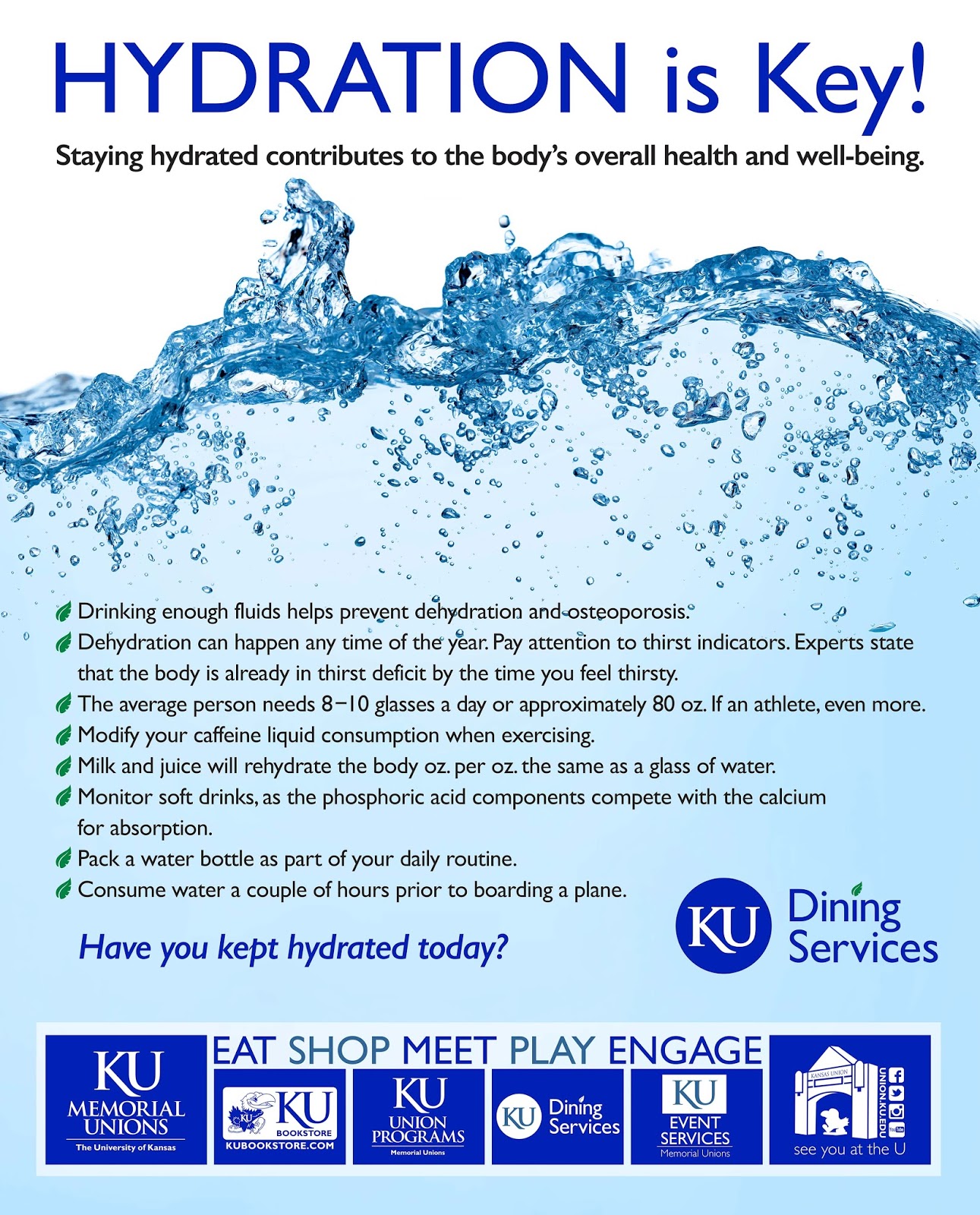 KUDining and You Hydration is Key