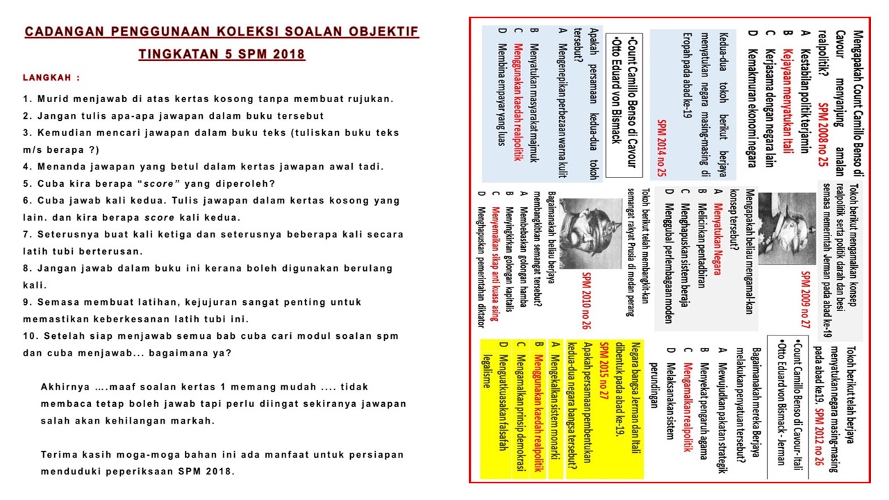 CIKGU ROSLE SEJARAH Koleksi Soalan Sejarah SPM 2018