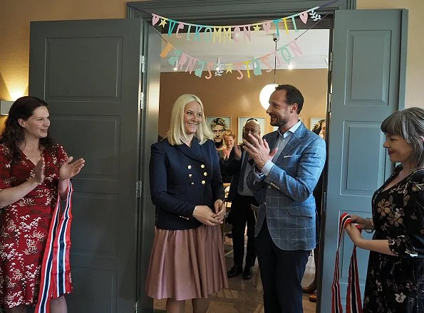 Crown Prince Haakon and Crown Princess Mette-Marit attended the opening of the Blue Cross children's station (Barnas Stasjon, Blå Kors) in Oslo