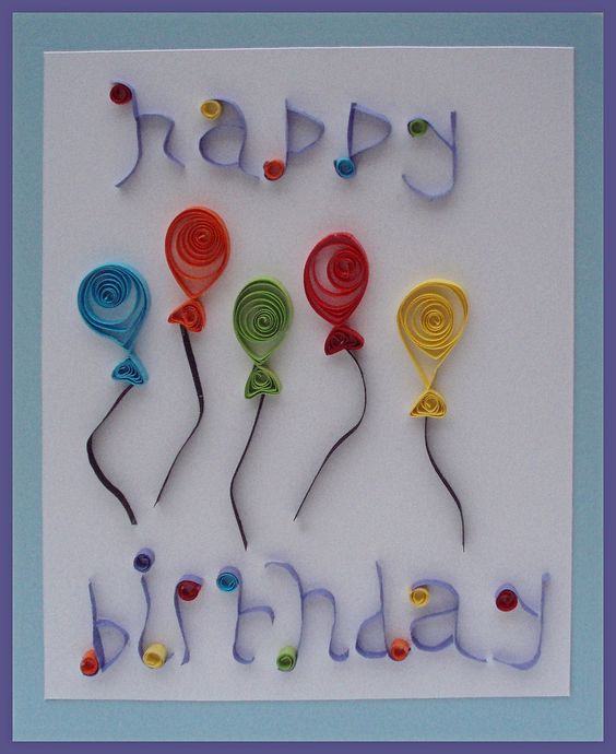 handmade paper quilling birthday card arts and crafts ideas projects