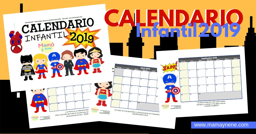 CALENDARIO INFANTIL MAMÁ Y NENÉ 2019