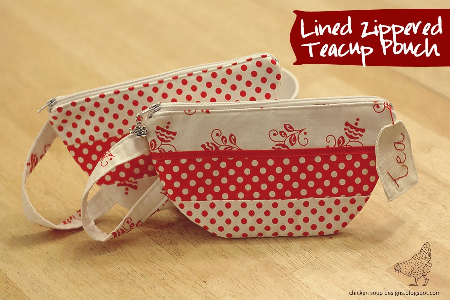 Chicken Soup Designs Zippered Teacup Pouch