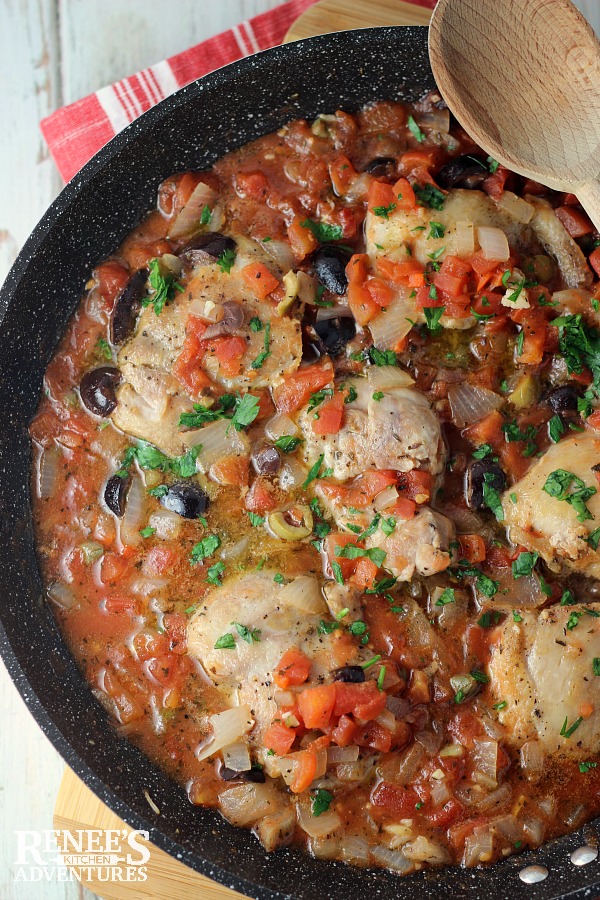 Chicken Thighs with Tomato Caper Sauce Renee's Kitchen Adventures