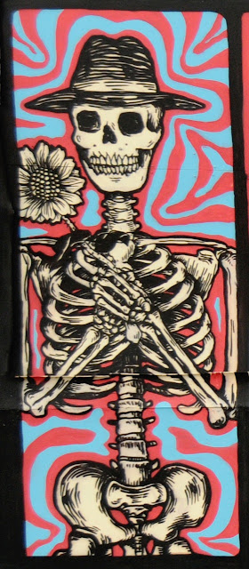 details of street art piece by broken fingaz in amsterdam - skeleton details