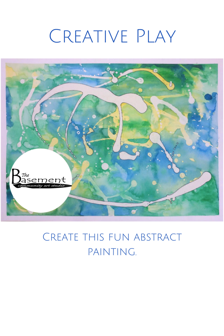 The Basement Community Art Studio DIY Abstract Watercolor Painting