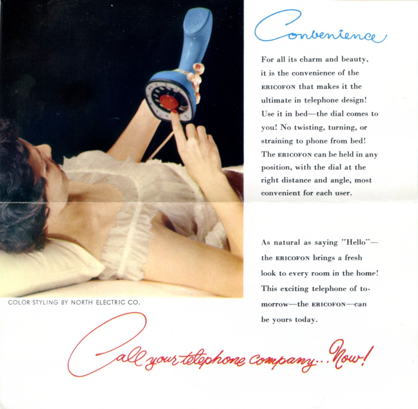 Vintage ads for Ericofon one piece rotary dial telephone  1950s 1970s - 89