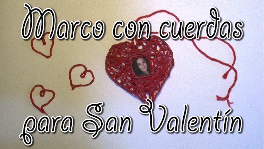 Marco colgante con cuerdas para San Valentín.