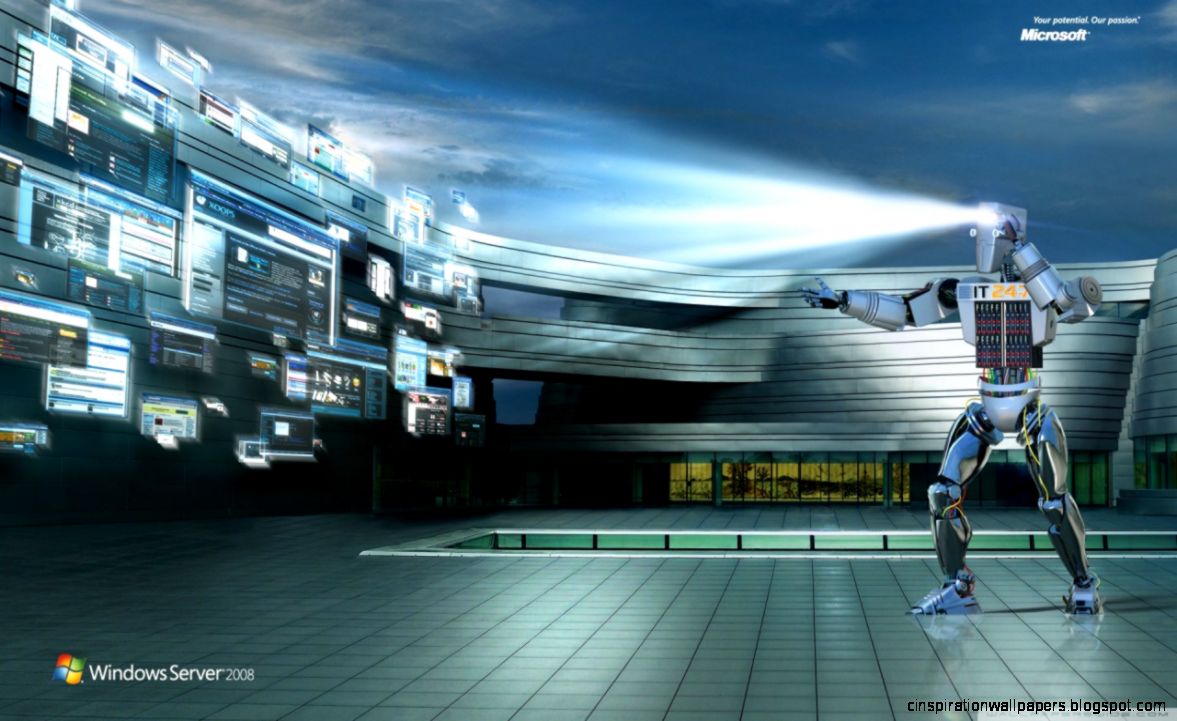 Windows Server 2008 Unleashed IT 24 7 Robot HD desktop wallpaper