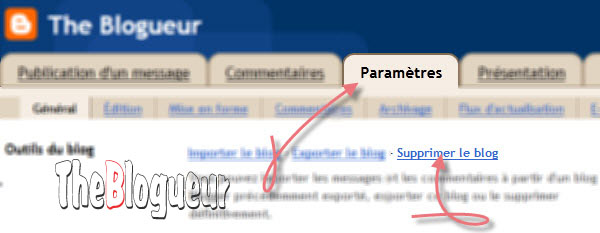Comment Supprimer Un Blog Blogger ~ The Blogueur