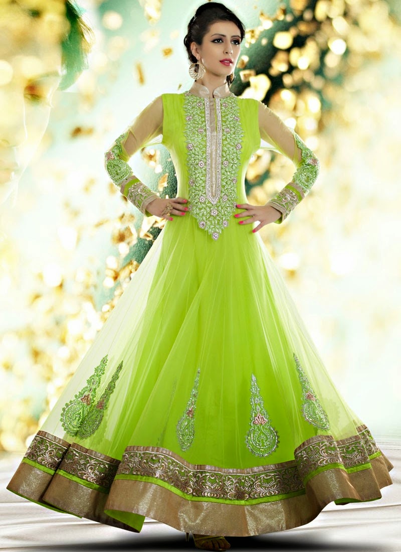Indian Royal Wedding Wear Long Anarkali Dresses 2014