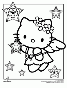 Hello Kitty Christmas coloring pages For Kids 3