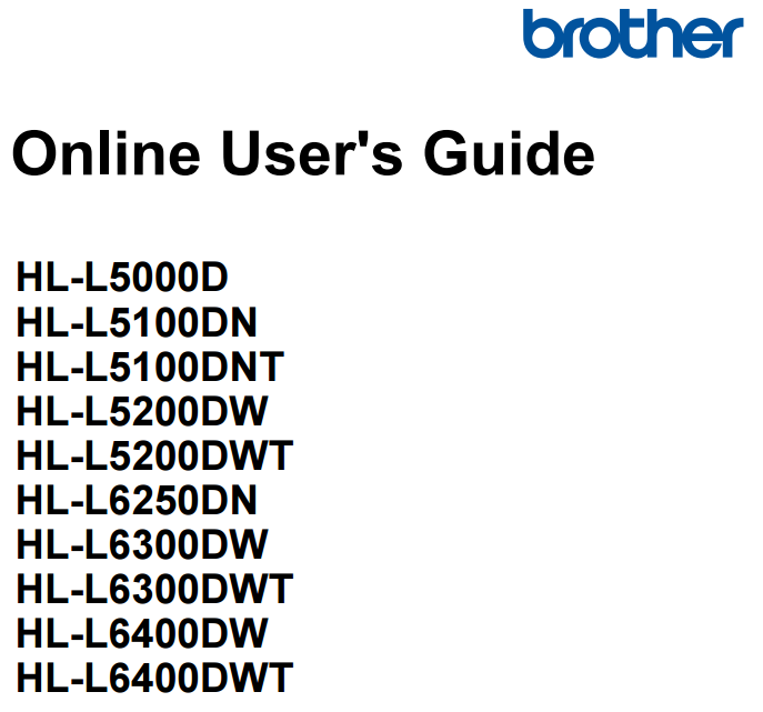Brother HL-L5200DW User Manual - Download Manual PDF Online