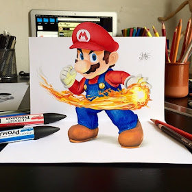 09-Super-Mario-Stephan-Moity-2D-Drawings-Optical-Illusions-made-to-Look-3D-www-designstack-co