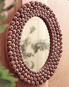 This gorgeous copper acorn mirror is a natural beauty