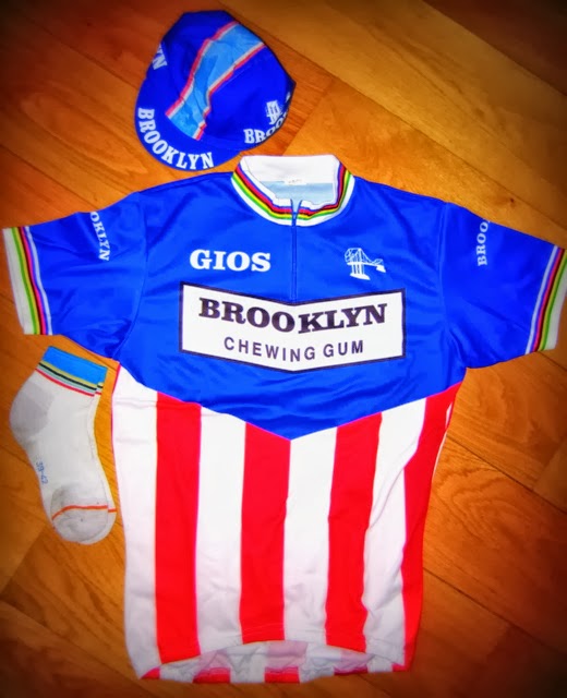 Retro 1977 Brooklyn Chewing-gum Maillot de cyclisme