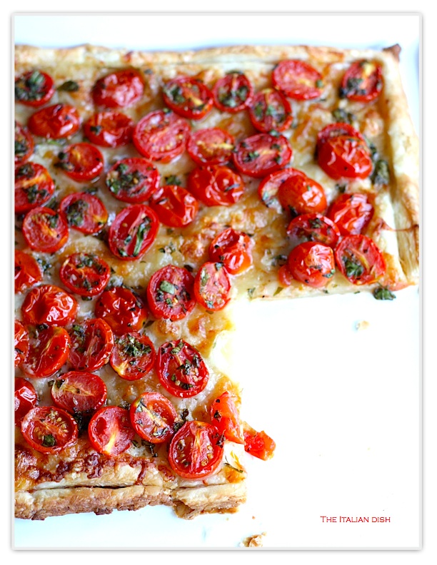 online worldwide recipes Cherry Tomato Puff Pastry Tart