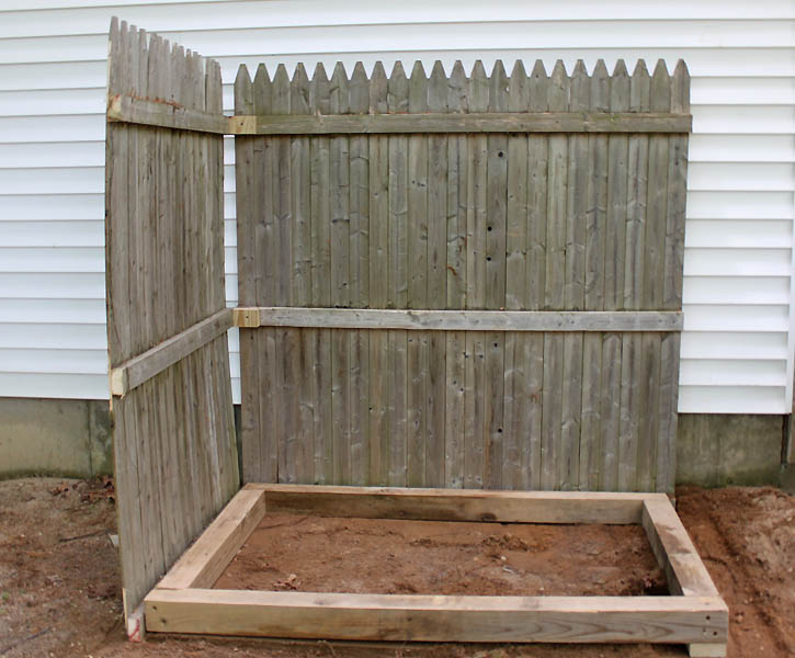 Using the fence posts, build a frame to act as the base. Screw the ...
