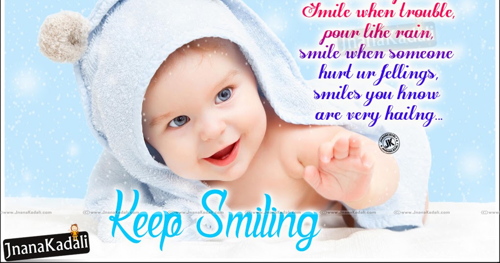 Keep Smiling Good Morning Quotes Greetings with cute baby 