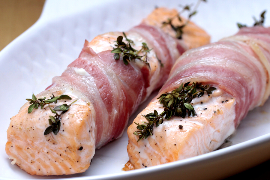 Quick Kitchen Notes baconwrapped salmon