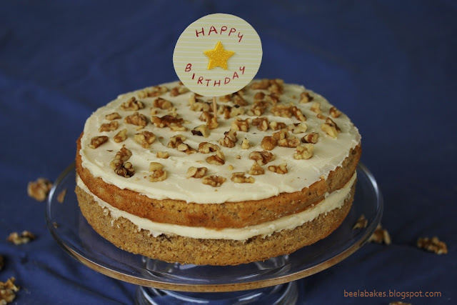 Coffee and Walnut Cake (Dad's Birthday!) | Beela Bakes