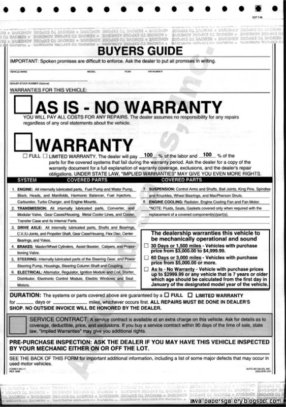 Used Car Dealer Buyers Guide