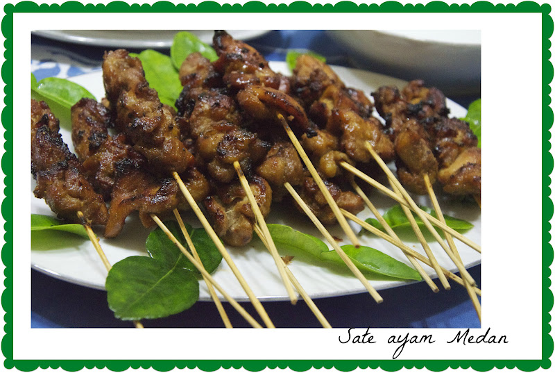Indonesian Medan Food Chicken Satay ( Sate Ayam Medan )