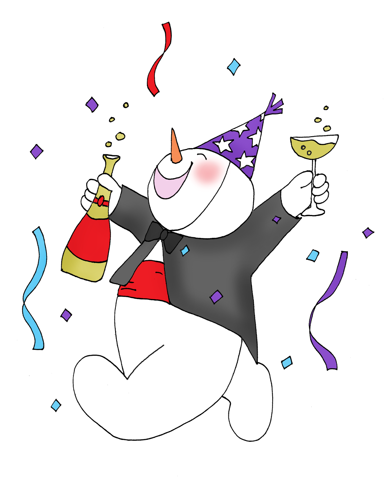 Free Dearie Dolls Digi Stamps: Happy New Year Snowman
