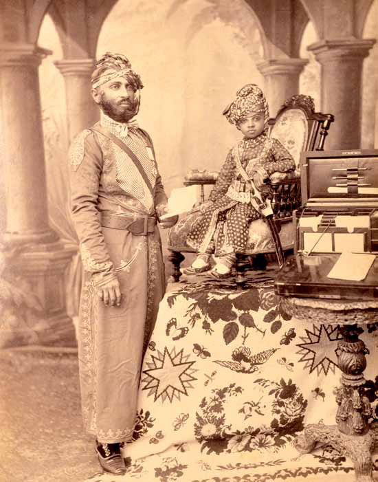 Prince Sardar Singh of Jodhpur with a Court Official (1885) | Indian Royal Child Portraits | Rare & Old Vintage Portraits