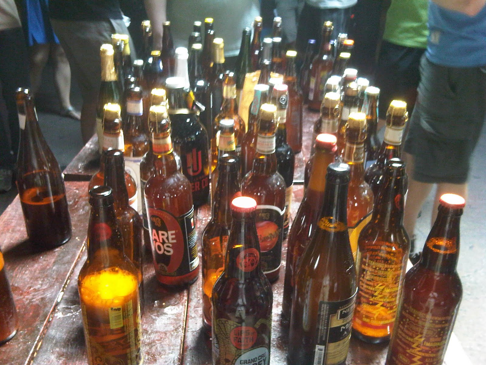 Image result for bottles of beer on a table