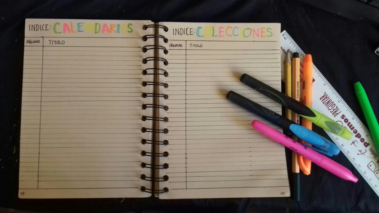 Mi bullet journal.: La eficiencia de un Índice dividido