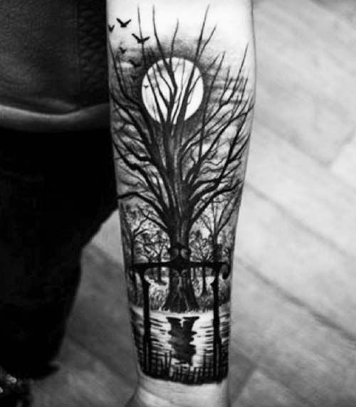 ay ve ağaç dövmesi moon and tree tattoo ay ve ağaç dövmesi moon and tree tattoo