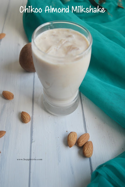 Chikko Almond Milkshake Recipe | Sapota Badam Milkshake | Easy Milkshake Recipes