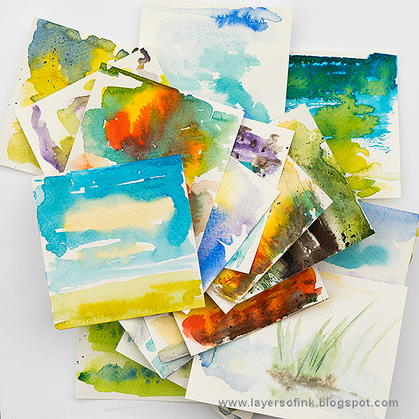 Layers of ink - Watercolor Mini Panels by Anna-Karin Evaldsson