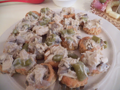 Tarteletter med Kylling,Svampe og Asparges (Patty Shells with Chicken, Mushrooms and Asparagus)